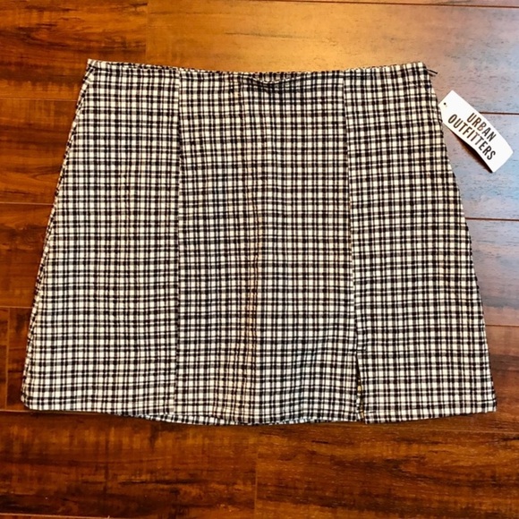 Urban Outfitters Plaid School Girl Black & White Checkered Skirt sz L NW… - Picture 2 of 8